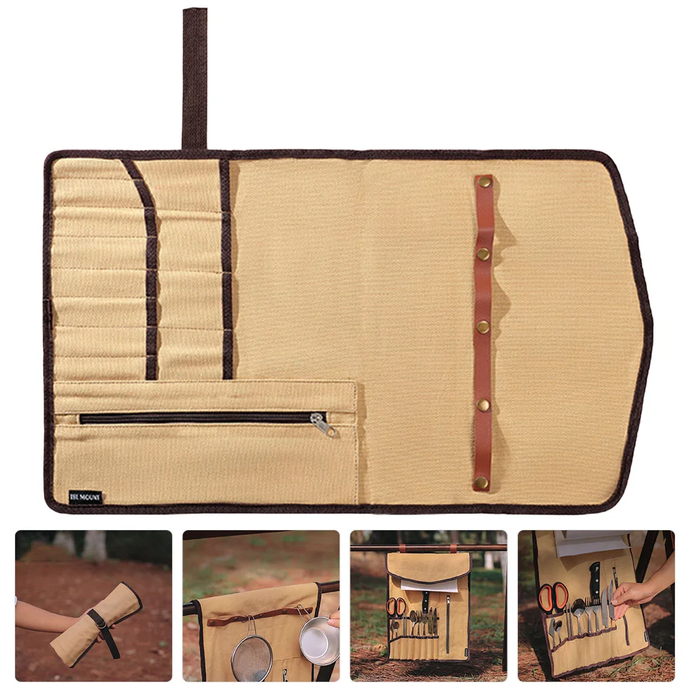 Tool Roll Practical Cooking Picnic Cutlery Bag Portable Cutlery Bag Rolling Cutlery Bag for Camping Hiking Outdoor
Tool Roll Practical Cooking Picnic Cutlery Bag Portable Cutlery Bag Rolling Cutlery Bag for Camping Hiking Outdoor