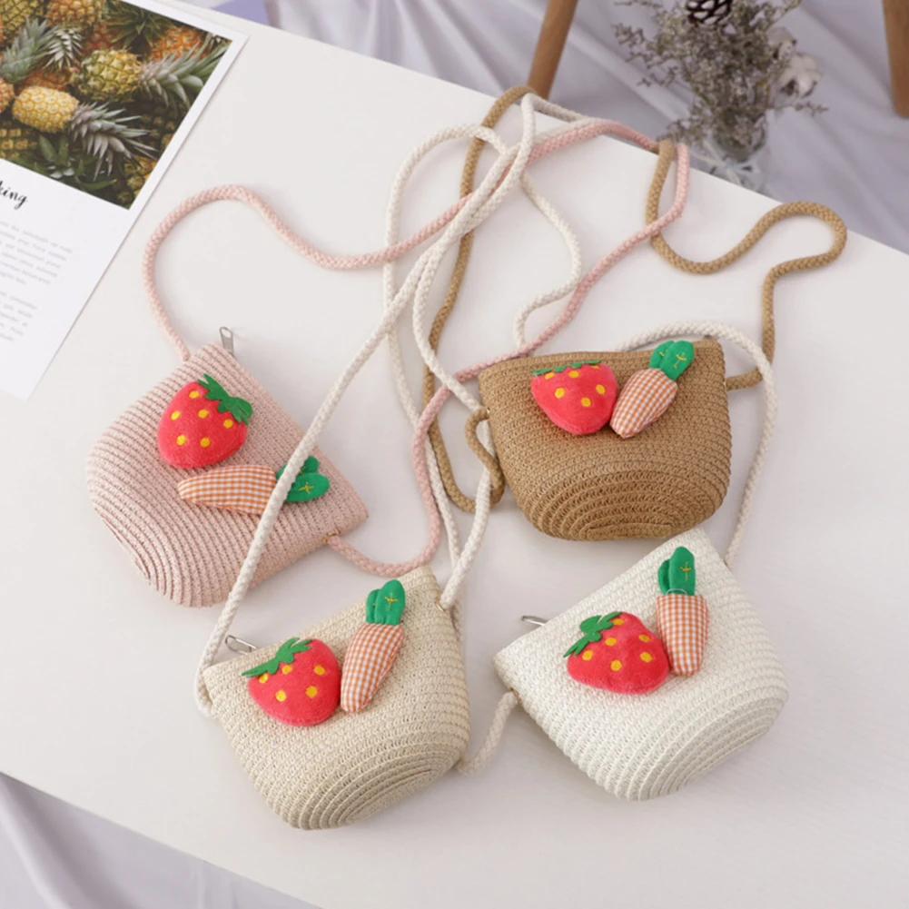New Summer Children Girls Shoulder Bag Strawberry Carrot Straw Bag Messenger Bag Kids Keys Coin Purse Cute Princess Mini Handbag
New Summer Children Girls Shoulder Bag Strawberry Carrot Straw Bag Messenger Bag Kids Keys Coin Purse Cute Princess Mini Handbag