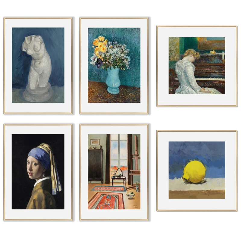 Vintage European Figures Oil Painting Vase Statue Girl With A Pearl Earring Wall Art Picture Canvas Print Poster for Living Room
Vintage European Figures Oil Painting Vase Statue Girl With A Pearl Earring Wall Art Picture Canvas Print Poster for Living Room