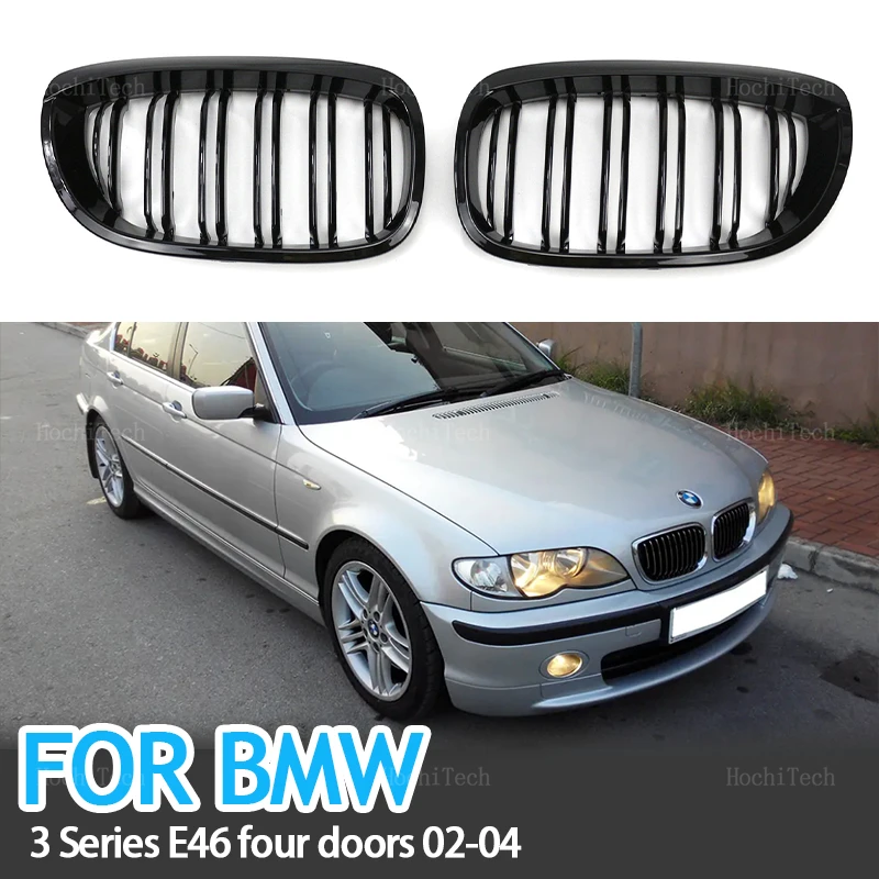 ЧЕРНАЯ решетка из АБС-пластика передняя сменная капота для BMW 3 серии E46 Sedan Touring