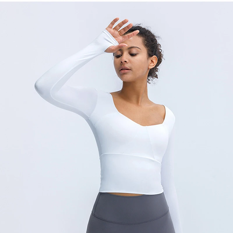 White Yoga Shirts Workout Tank Top for Women Slim Fitness Long Sleeve Tees Gym Running Sport Crop Top for Ladies Daily Wear
White Yoga Shirts Workout Tank Top for Women Slim Fitness Long Sleeve Tees Gym Running Sport Crop Top for Ladies Daily Wear