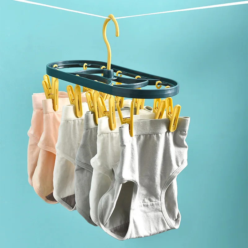12 Clips Folding Clothes Dryer Hanger Windproof Socks Underwear Drying Rack Household Children Adults Storage Laundry Rack
12 Clips Folding Clothes Dryer Hanger Windproof Socks Underwear Drying Rack Household Children Adults Storage Laundry Rack