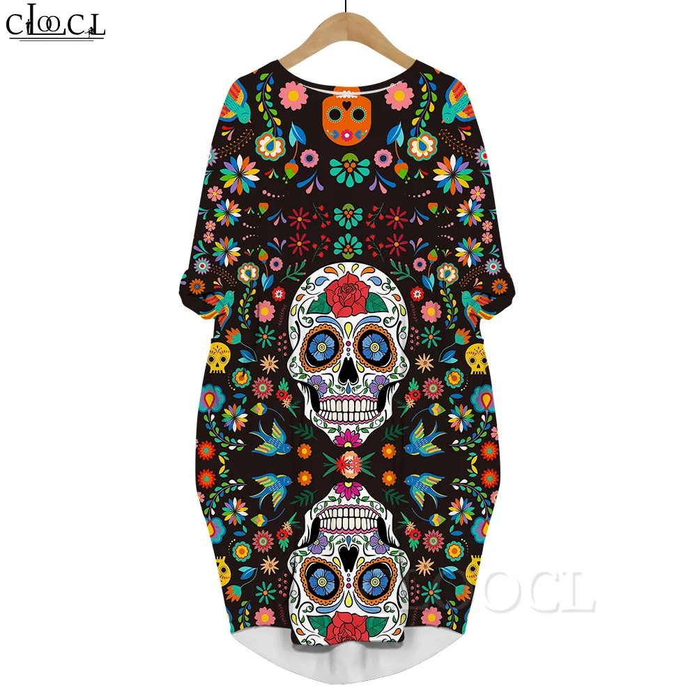 CLOOCL Women Summer Dress Floral and Skull Pattern 3D Printed Loose Daughter Skirt Long Sleeve Pocket Dress Female Clothes
CLOOCL Women Summer Dress Floral and Skull Pattern 3D Printed Loose Daughter Skirt Long Sleeve Pocket Dress Female Clothes