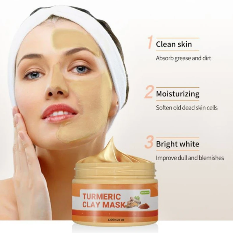 120g Facial Turmeric Clay Mask Dark Spots Moisturizing Deep Cleansing Anti-Aging Acne Treatment Oil-control Whitening Care
120g Facial Turmeric Clay Mask Dark Spots Moisturizing Deep Cleansing Anti-Aging Acne Treatment Oil-control Whitening Care