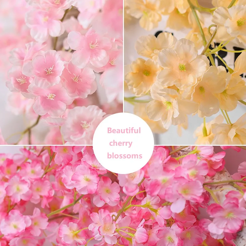 Artificial cherry blossom vine winding tree fake plants artificial flower vine wedding garden outdoor decor ornaments for home
Artificial cherry blossom vine winding tree fake plants artificial flower vine wedding garden outdoor decor ornaments for home