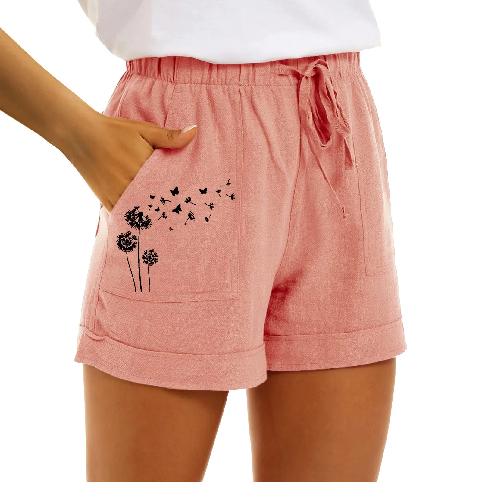 Shorts Casual Women's Printing Cotton High Waist Casual Pocket Pants Loose Straight Leg Fashion Sports Pants
Shorts Casual Women's Printing Cotton High Waist Casual Pocket Pants Loose Straight Leg Fashion Sports Pants