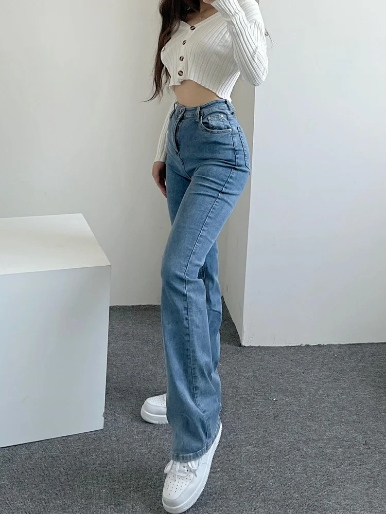 New Sweet Spring Autumn Trend Retro Solid Color High Waist Denim Flared Pants Slim Fit Stretch Tight Women's Clothing FAUH
New Sweet Spring Autumn Trend Retro Solid Color High Waist Denim Flared Pants Slim Fit Stretch Tight Women's Clothing FAUH