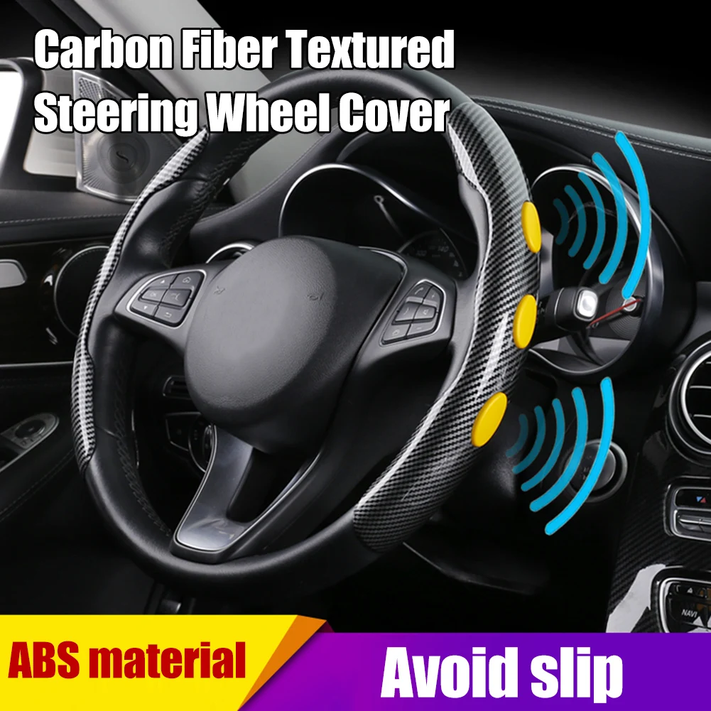 Universal Steering Wheel Cover Carbon Fiber ABS 38cm/15in Non-Slip Steering Cover Four Seasons Car Decor Interior Accessories
Universal Steering Wheel Cover Carbon Fiber ABS 38cm/15in Non-Slip Steering Cover Four Seasons Car Decor Interior Accessories