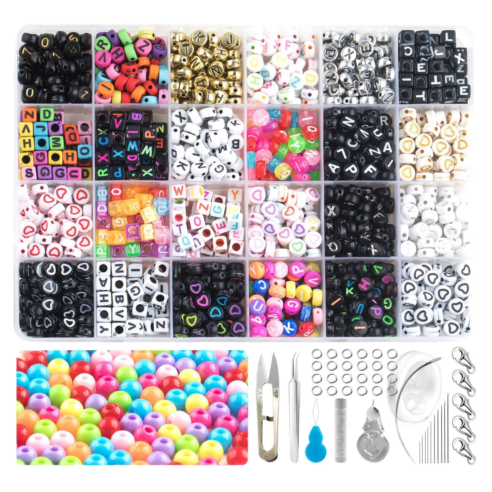 DIY Beads Set Plastic Resin Beads Box Set With Tools Alphabet Letter Beads Combination Set Making Kits DIY Accessories for Girl
DIY Beads Set Plastic Resin Beads Box Set With Tools Alphabet Letter Beads Combination Set Making Kits DIY Accessories for Girl