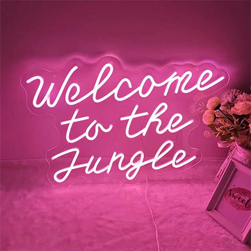 

Wanxing Welcome to the Jungle Neon Sign Wall Decor LED Light for Entryway Front Porch Bedroom Home Party Wedding Kids Gift