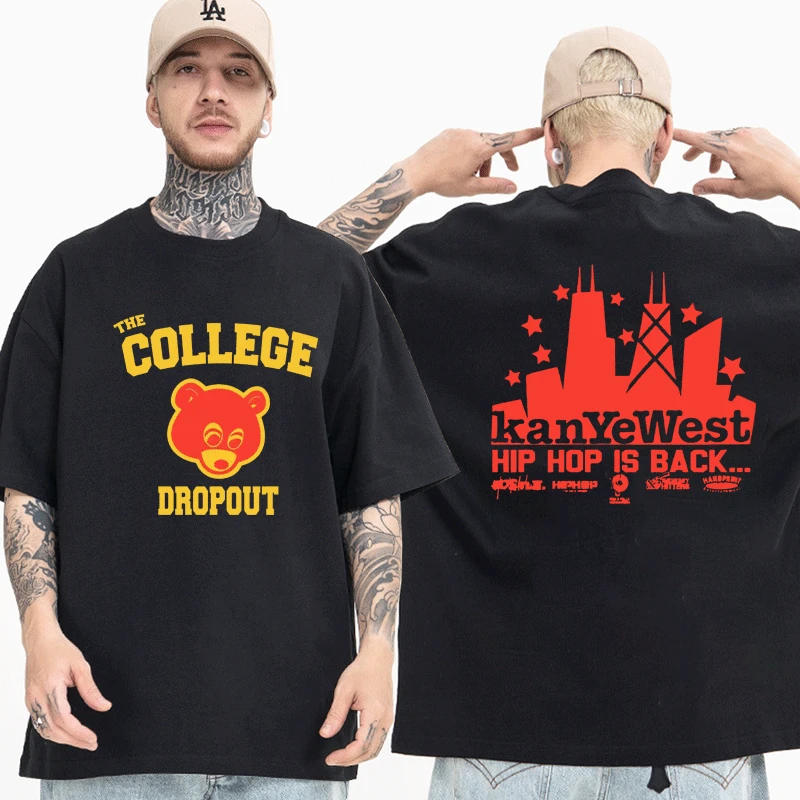 Kanye West College Dropout T Shirt Music Album Print T-shirt Casual Male Hip Hop Streetwear Short Sleeve Tee Shirt Crew Neck Top
Kanye West College Dropout T Shirt Music Album Print T-shirt Casual Male Hip Hop Streetwear Short Sleeve Tee Shirt Crew Neck Top