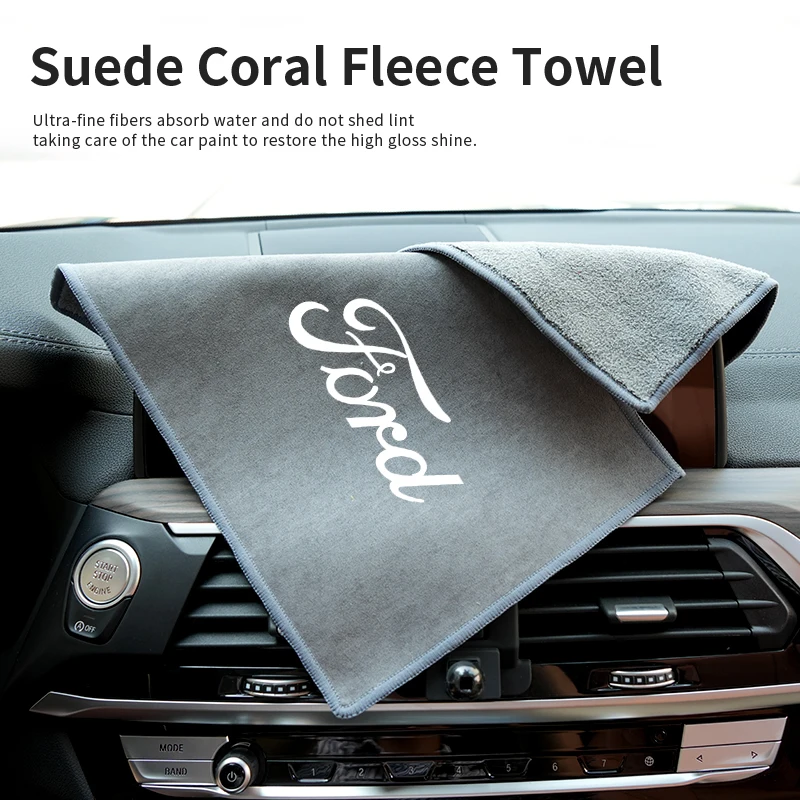 

Microfibre Car Wash Towel Double Layer Absorbent Quick Dry Towel Auto Cleaning For Ford Focus Fiesta Ranger Mondeo Kuga Escape E