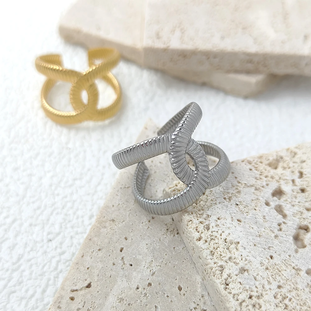 New Style Geometry Double Layer Stainless Steel Ring Gold Silver Color Lady's Ring High Quality Fashion Jewelry Wedding Gift
New Style Geometry Double Layer Stainless Steel Ring Gold Silver Color Lady's Ring High Quality Fashion Jewelry Wedding Gift