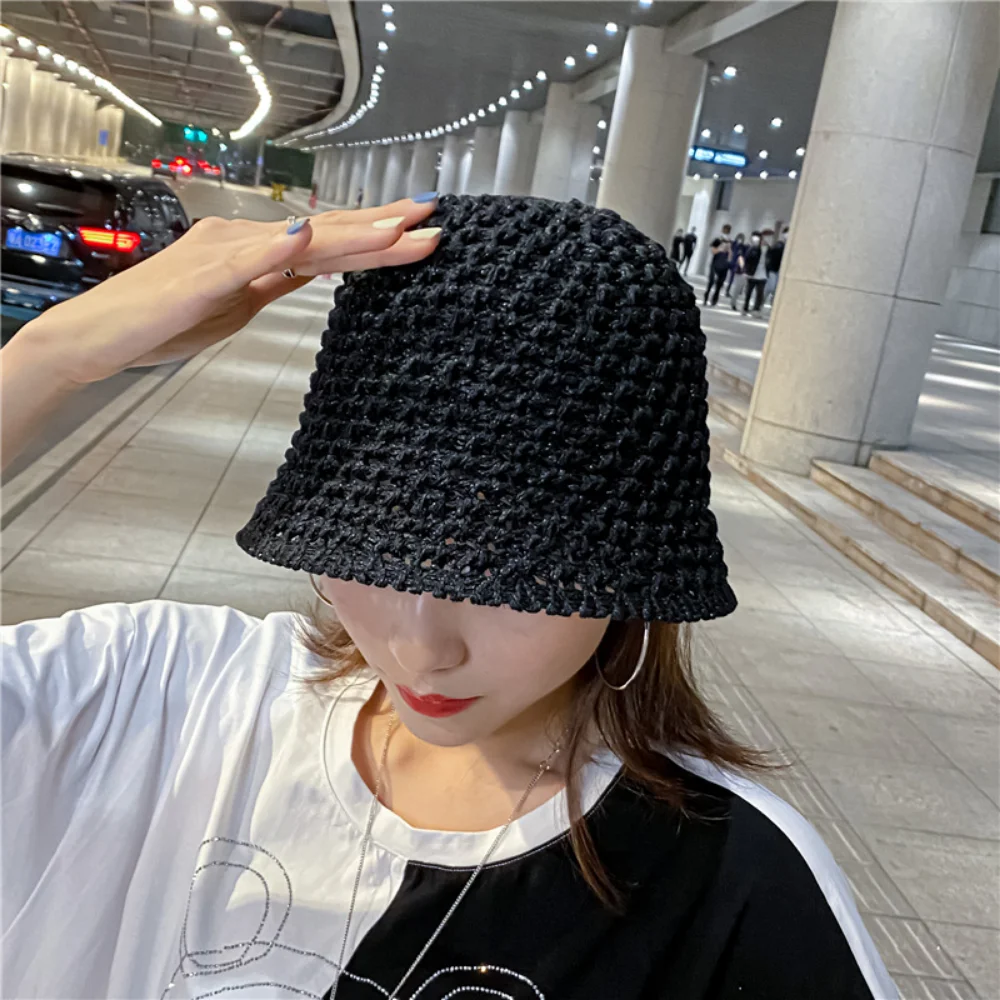 Solid Color Braid Bucket Hat for Women Summer Hollow Out Breathable Beach Hat Knit Dome Fisherman Caps Lady Sunshade Panama Cap
Solid Color Braid Bucket Hat for Women Summer Hollow Out Breathable Beach Hat Knit Dome Fisherman Caps Lady Sunshade Panama Cap