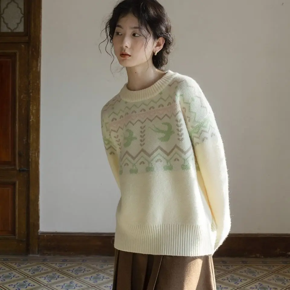 2022 Sweater Soft and Comfortable Knitted Sweater Gentle Wind Thick Sweater Coat Women Autumn and Winter Pullover Tops O-Neck
2022 Sweater Soft and Comfortable Knitted Sweater Gentle Wind Thick Sweater Coat Women Autumn and Winter Pullover Tops O-Neck
