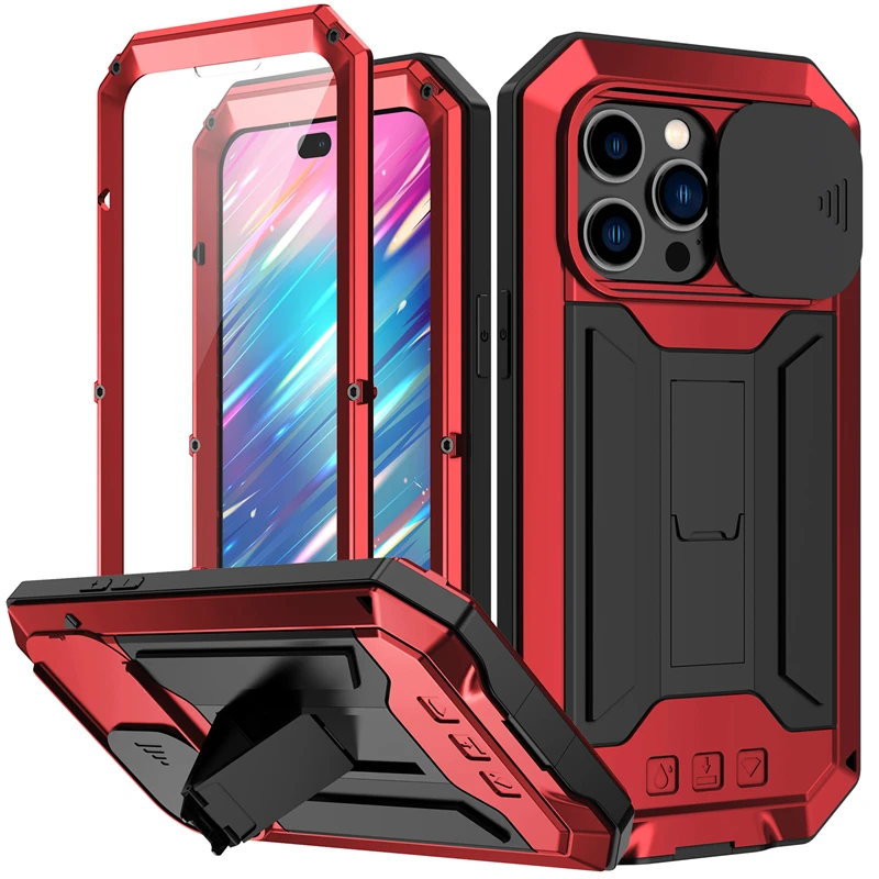 Military Grade Full-Body Rugged Case for iPhone 14, 13 Pro Max, Mini, Built-in Kickstand, Slide Camera Protective Cover Shell
Military Grade Full-Body Rugged Case for iPhone 14, 13 Pro Max, Mini, Built-in Kickstand, Slide Camera Protective Cover Shell