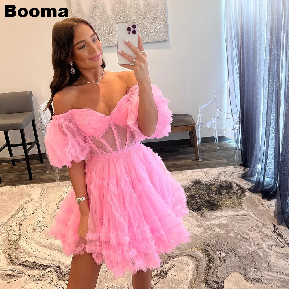 Booma Pink A Line Mini Prom Dresses Sweetheart Off Shoulder Tiered Tulle Evening Dresses Special Occasion Events Cocktail Dress
Booma Pink A Line Mini Prom Dresses Sweetheart Off Shoulder Tiered Tulle Evening Dresses Special Occasion Events Cocktail Dress