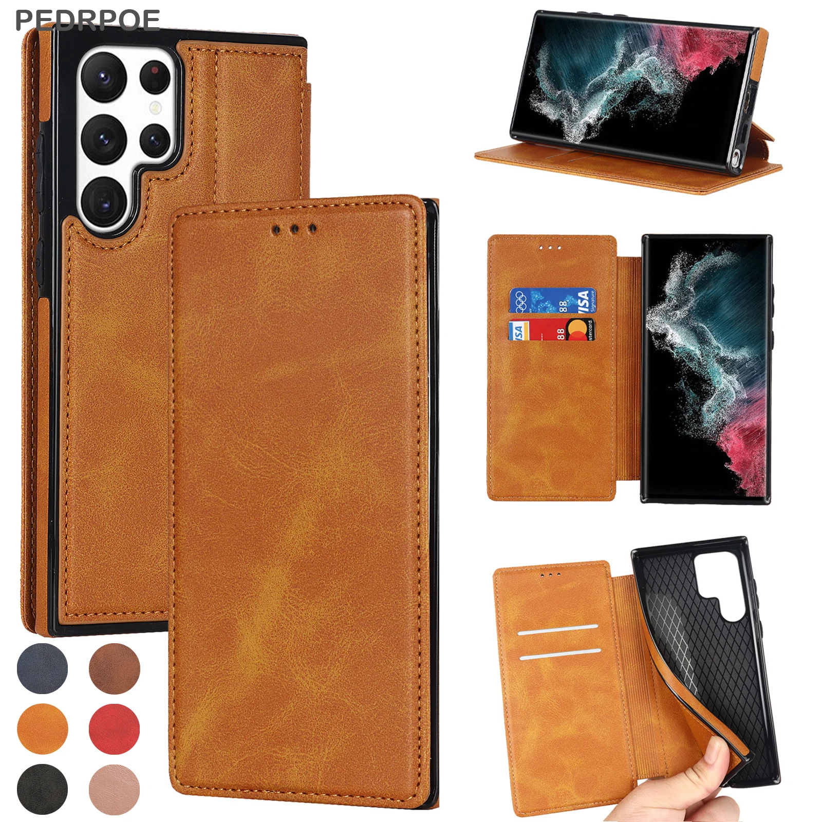 Кожаный чехол-бумажник для Samsung Galaxy S22 Ultra S21 S20 S10 S9 S8 Plus Note 20 Ultra Note 10 9 8 Plus, роскошный защитный флип-чехол
Кожаный чехол-бумажник для Samsung Galaxy S22 Ultra S21 S20 S10 S9 S8 Plus Note 20 Ultra Note 10 9 8 Plus, роскошный защитный флип-чехол