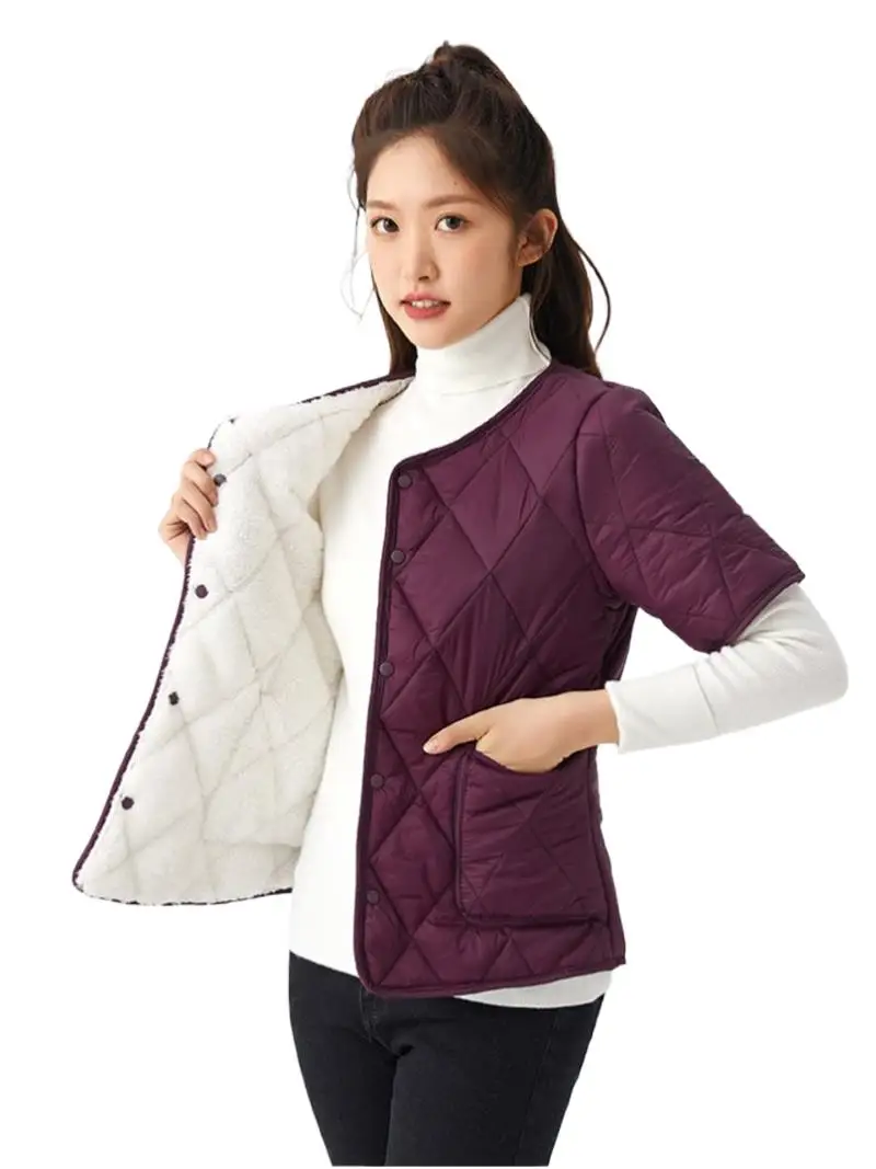 New Style Autumn Winter O-Neck Ultra Light Short Sleeved Down Jackets For Female Rhombic lattice Pockets Streetwear Overcoat
New Style Autumn Winter O-Neck Ultra Light Short Sleeved Down Jackets For Female Rhombic lattice Pockets Streetwear Overcoat