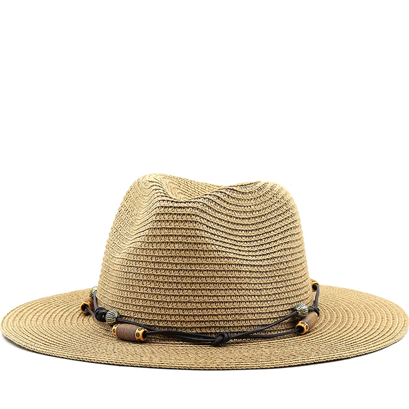 

Новинка, большой размер 59-60 см, Панама, летняя шляпа от солнца для женщин и мужчин, Пляжная соломенная УФ-защита, кепка, мягкая фетровая шляпа в джазовом стиле Кепка