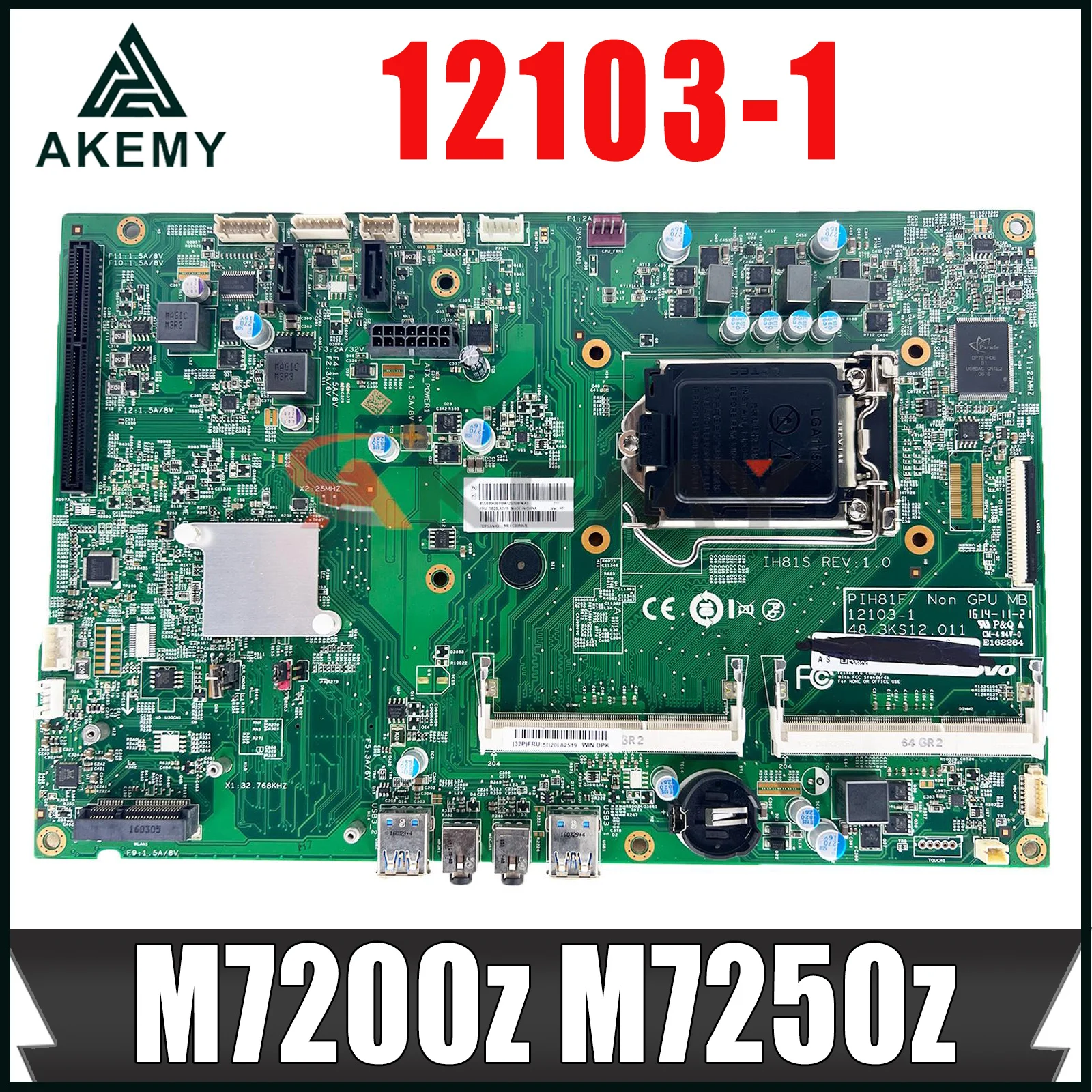 IH81S For Lenovo S520 S3040 M7200z M7250z AIO Motherboard PIH81F 12103-1 48.3KS08.011 Mainboard 100%Work
IH81S For Lenovo S520 S3040 M7200z M7250z AIO Motherboard PIH81F 12103-1 48.3KS08.011 Mainboard 100%Work