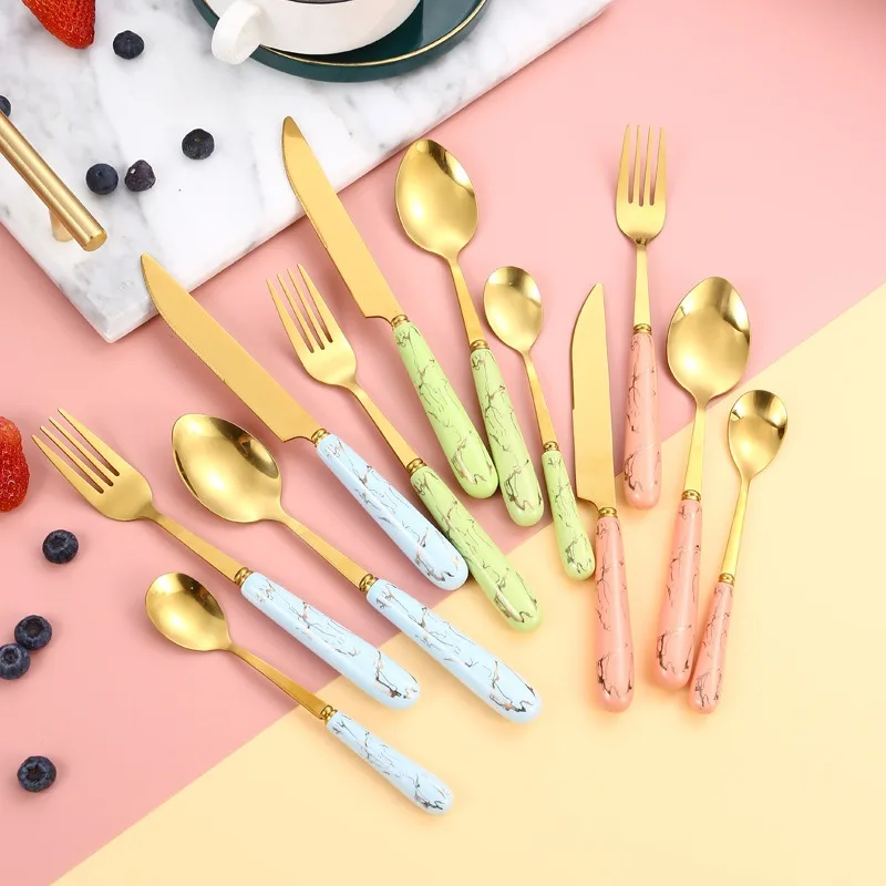 Ceramic Handle Fork Spoon Knife Set Portable Cutlery with Case European Complete Tableware of Dishes 24 Pieces Spoon Holder Gift
Ceramic Handle Fork Spoon Knife Set Portable Cutlery with Case European Complete Tableware of Dishes 24 Pieces Spoon Holder Gift
