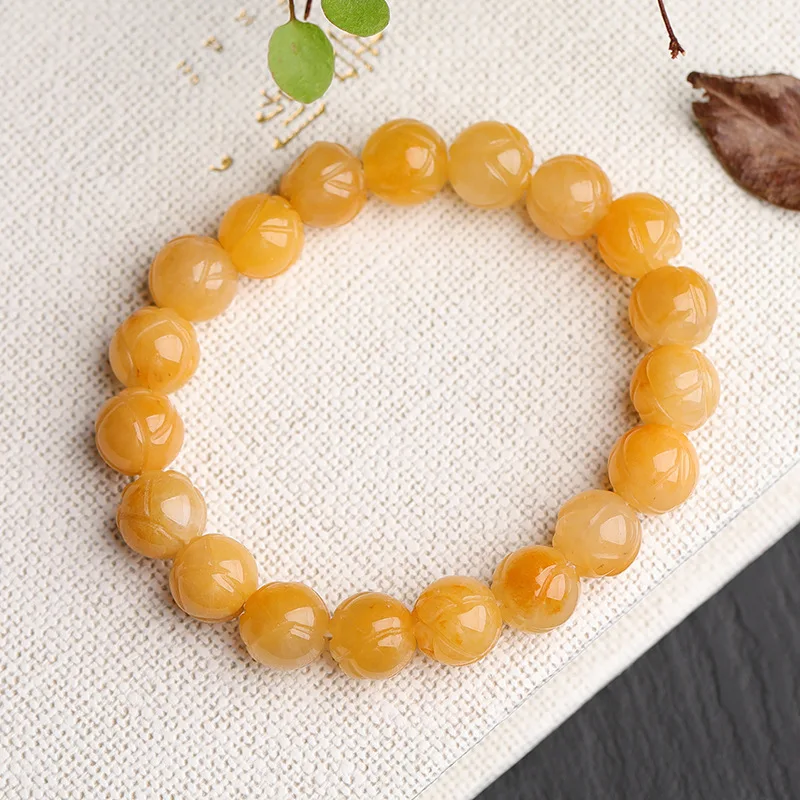 Yellow Dragon Jade Nature Crystal Ornaments Lotus Bead Bracelet 10MM Auspicious Classic Chinese Style Topaz Lucky Birthday Gift
Yellow Dragon Jade Nature Crystal Ornaments Lotus Bead Bracelet 10MM Auspicious Classic Chinese Style Topaz Lucky Birthday Gift