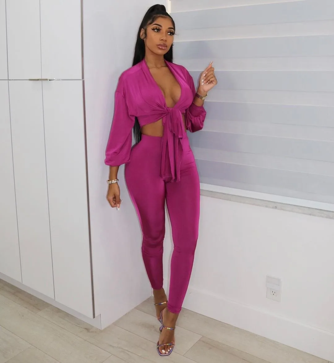 European and American women's spring and autumn pure color lace fashion silky sexy casual jacket long sleeve trouser suit two se
European and American women's spring and autumn pure color lace fashion silky sexy casual jacket long sleeve trouser suit two se