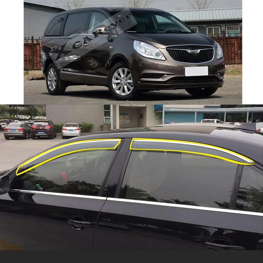 Car Body Styling Sticker Plastic Window Glass Wind Visor Rain/Sun Smoke Guard Vent Awnings For BUICK GL8 2011-2017
Car Body Styling Sticker Plastic Window Glass Wind Visor Rain/Sun Smoke Guard Vent Awnings For BUICK GL8 2011-2017