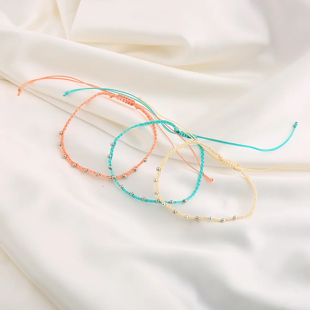 Innovative Anklet Colorful Waterproof Wax Thread Hand Woven Anklet Adjustable 3 Piece Set Anklet
Innovative Anklet Colorful Waterproof Wax Thread Hand Woven Anklet Adjustable 3 Piece Set Anklet