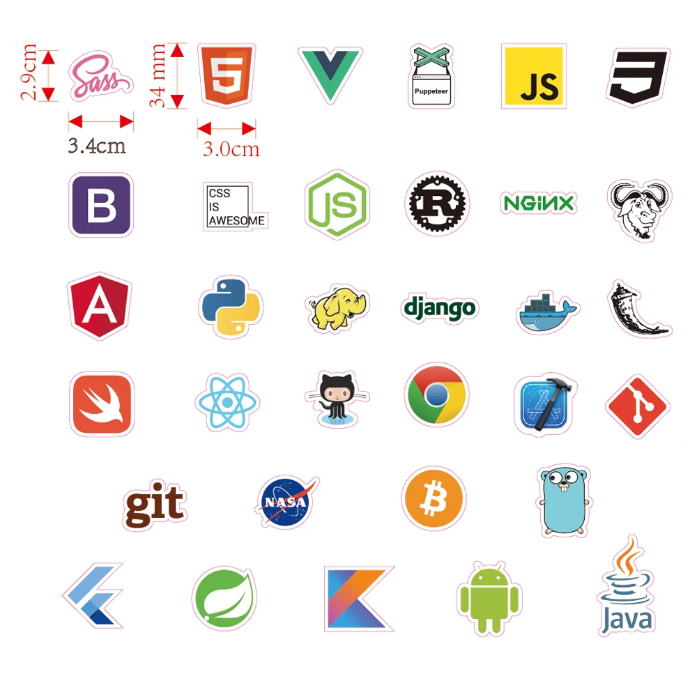 30pcs mini sticker Java Python logo Software stickers for Laptop Phone Case Water Bottle Waterproof Decals Cool
30pcs mini sticker Java Python logo Software stickers for Laptop Phone Case Water Bottle Waterproof Decals Cool