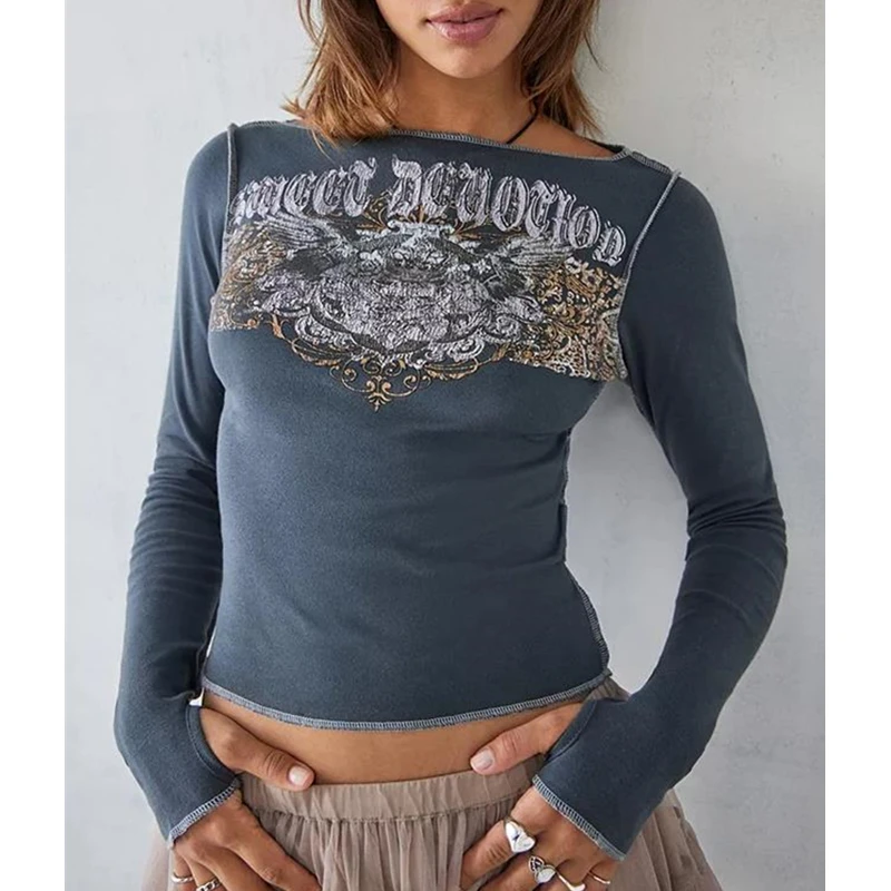 Grunge Fairy Core Ripped Top y2k Aesthetic Women Casual Graphic Print Round Neck Long Sleeve Tees Gothic T Shirts Streetwear
Grunge Fairy Core Ripped Top y2k Aesthetic Women Casual Graphic Print Round Neck Long Sleeve Tees Gothic T Shirts Streetwear