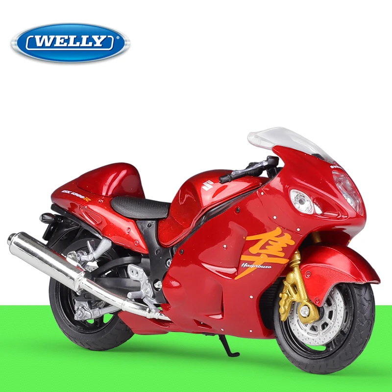 Модель мотоцикла WELLY 1:18 SUZUKI Hayabusa, модель из сплава, имитация литая металлическая игрушка, Модель гоночного мотоцикла, детские подарки 
Модель мотоцикла WELLY 1:18 SUZUKI Hayabusa, модель из сплава, имитация литая металлическая игрушка, Модель гоночного мотоцикла, детские подарки