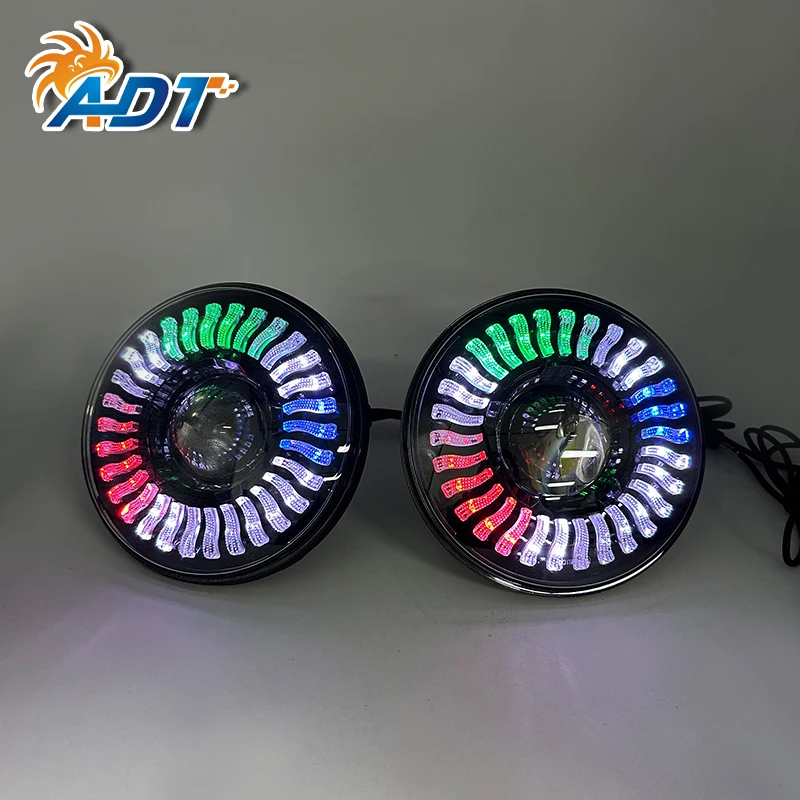 ADT chasing RGB led headlight 7 Inch 9 inch app control waterproof glass projector RGB led headlight
ADT chasing RGB led headlight 7 Inch 9 inch app control waterproof glass projector RGB led headlight