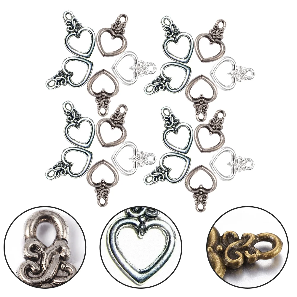 

Heart Ot Button Bracelet Toggle Clasp Metal Making Tool DIY Clasps Alloy Buckles Necklace Connecting Jewelry