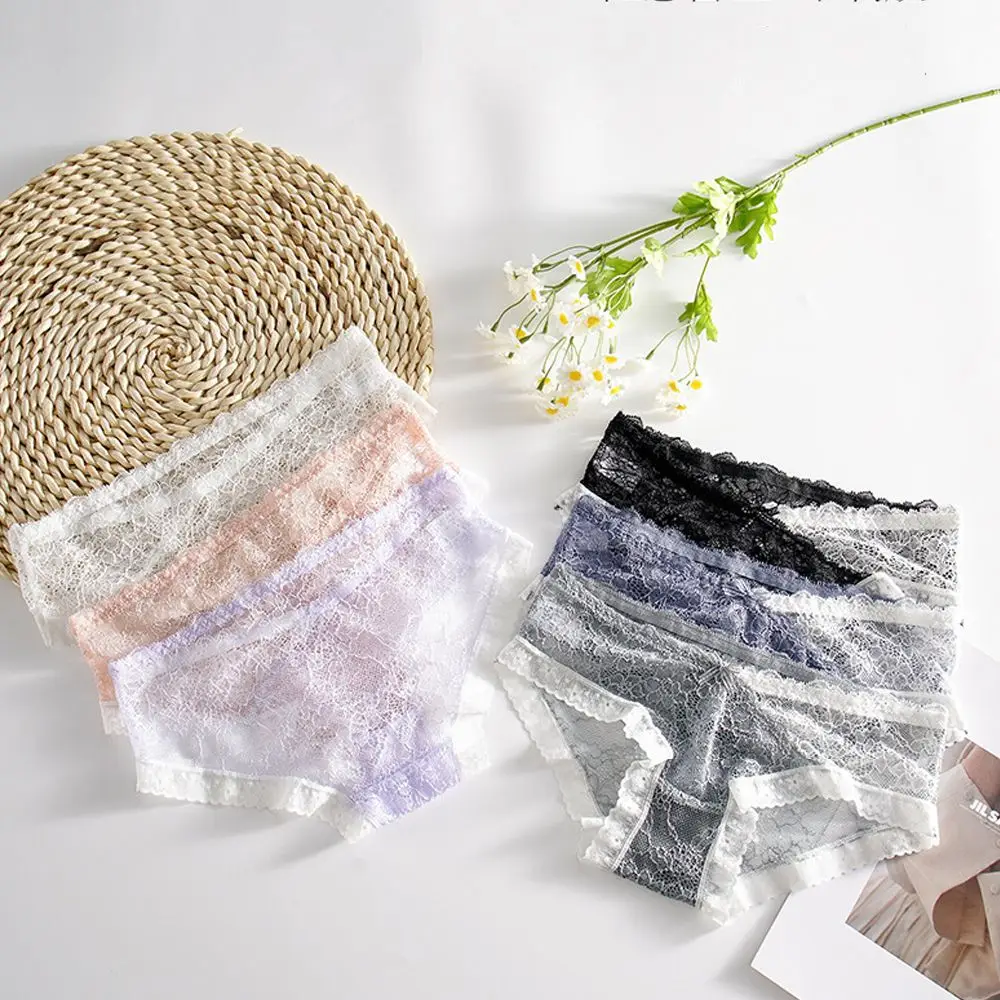 Women Sexy New Lace Flower Panties Seamless Mesh Hollow Briefs Cotton Crotch Breathable Low Waist Transparent Underwear
Women Sexy New Lace Flower Panties Seamless Mesh Hollow Briefs Cotton Crotch Breathable Low Waist Transparent Underwear