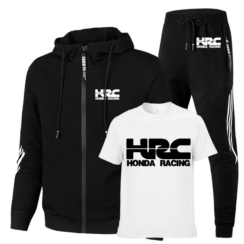 NEW Spring Autumn Men's Zip Jacket HRC race motorcycle Car Logo Printed cotton Men's jacket + sweater + pants three-piece suit
NEW Spring Autumn Men's Zip Jacket HRC race motorcycle Car Logo Printed cotton Men's jacket + sweater + pants three-piece suit