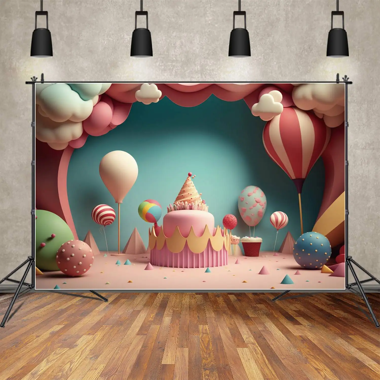 Birthday Party Scenery Photography Backdrops Decoration Cake Balloons Clouds Personalized Children Photobooth Photo Background
Birthday Party Scenery Photography Backdrops Decoration Cake Balloons Clouds Personalized Children Photobooth Photo Background