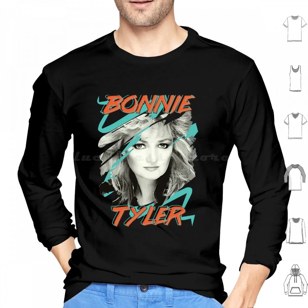 

Bonnie Tyler 80S 1980S Pop Music Total Of The H E A R T T-Shirts Gift For Fans Hoodie cotton Long Sleeve Bonnie Tyler 80S