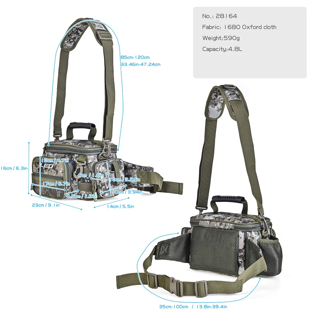 Hot 4.8L Camouflage Fishing Bag Sea Fishing Tackle Shoulder Bag for Hiking Travel Water Resistant Oxford Cloth Crossbody Bag
Hot 4.8L Camouflage Fishing Bag Sea Fishing Tackle Shoulder Bag for Hiking Travel Water Resistant Oxford Cloth Crossbody Bag