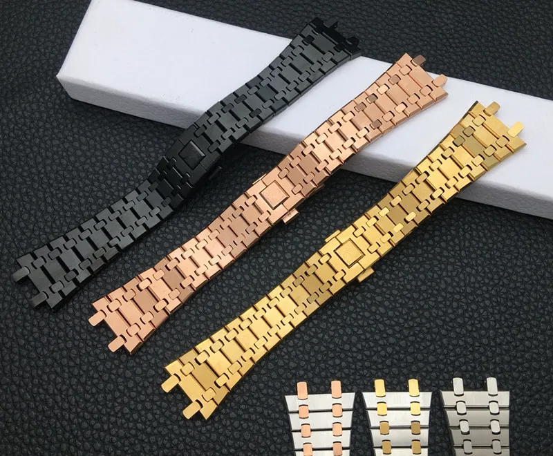 Black gold silver watchband 21mm 26mm Men women Full Stainless Steel Watch Band Bracelet For AP ROYAL OAK strap folding buckle
Black gold silver watchband 21mm 26mm Men women Full Stainless Steel Watch Band Bracelet For AP ROYAL OAK strap folding buckle