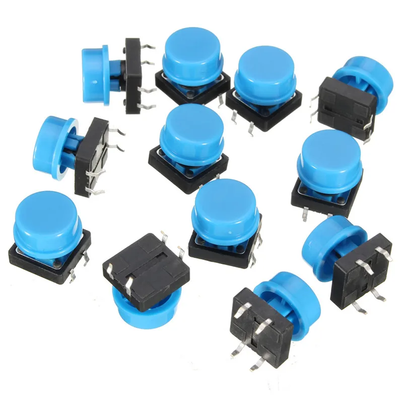 20pcs 4Pin Blue Tactile Push Button Switch Momentary Tact Caps Used in the Fields of Electronic Products Waterproof Favorable
20pcs 4Pin Blue Tactile Push Button Switch Momentary Tact Caps Used in the Fields of Electronic Products Waterproof Favorable