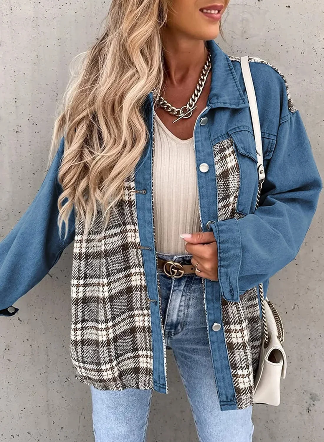EndoraDore Fashion Cotton Patchwork Jean Jacket For Women 2023 Autumn Plaid Single Long Sleeve Loose Breasted Vintage Streetwear
EndoraDore Fashion Cotton Patchwork Jean Jacket For Women 2023 Autumn Plaid Single Long Sleeve Loose Breasted Vintage Streetwear