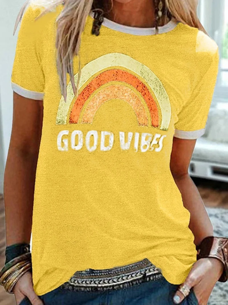Tshirts Women Vibe Letter Print Tops Kawaii Female Clothes Harajuku Aesthetic Streetwear Shirt Short Sleeve Cute Graphic Tee
Tshirts Women Vibe Letter Print Tops Kawaii Female Clothes Harajuku Aesthetic Streetwear Shirt Short Sleeve Cute Graphic Tee