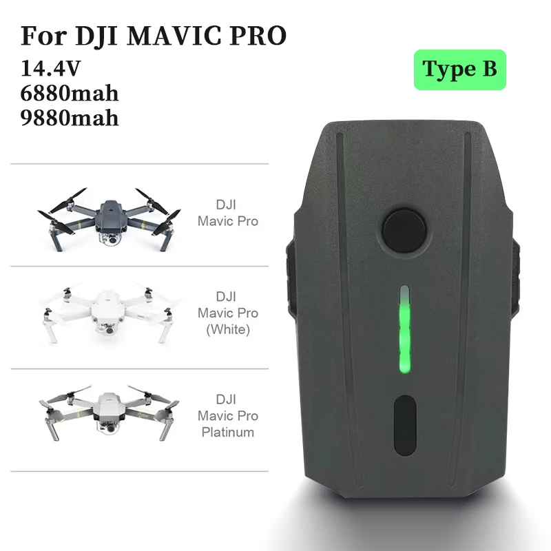 

100% Совершенно новый аккумулятор большой емкости для DJI Mavic Pro / Platinum /White Smart Flight LiPo 3S 14,4 В 9880 мАч