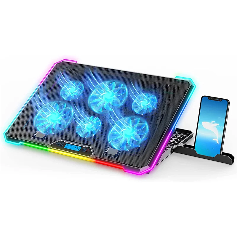 SeenDa RGB Laptop Cooling Pad Gaming Laptop Cooler Laptop Fan Cooling Stand with 6 Quiet Cooling Fans for 15.6-17.3 inch laptops
SeenDa RGB Laptop Cooling Pad Gaming Laptop Cooler Laptop Fan Cooling Stand with 6 Quiet Cooling Fans for 15.6-17.3 inch laptops