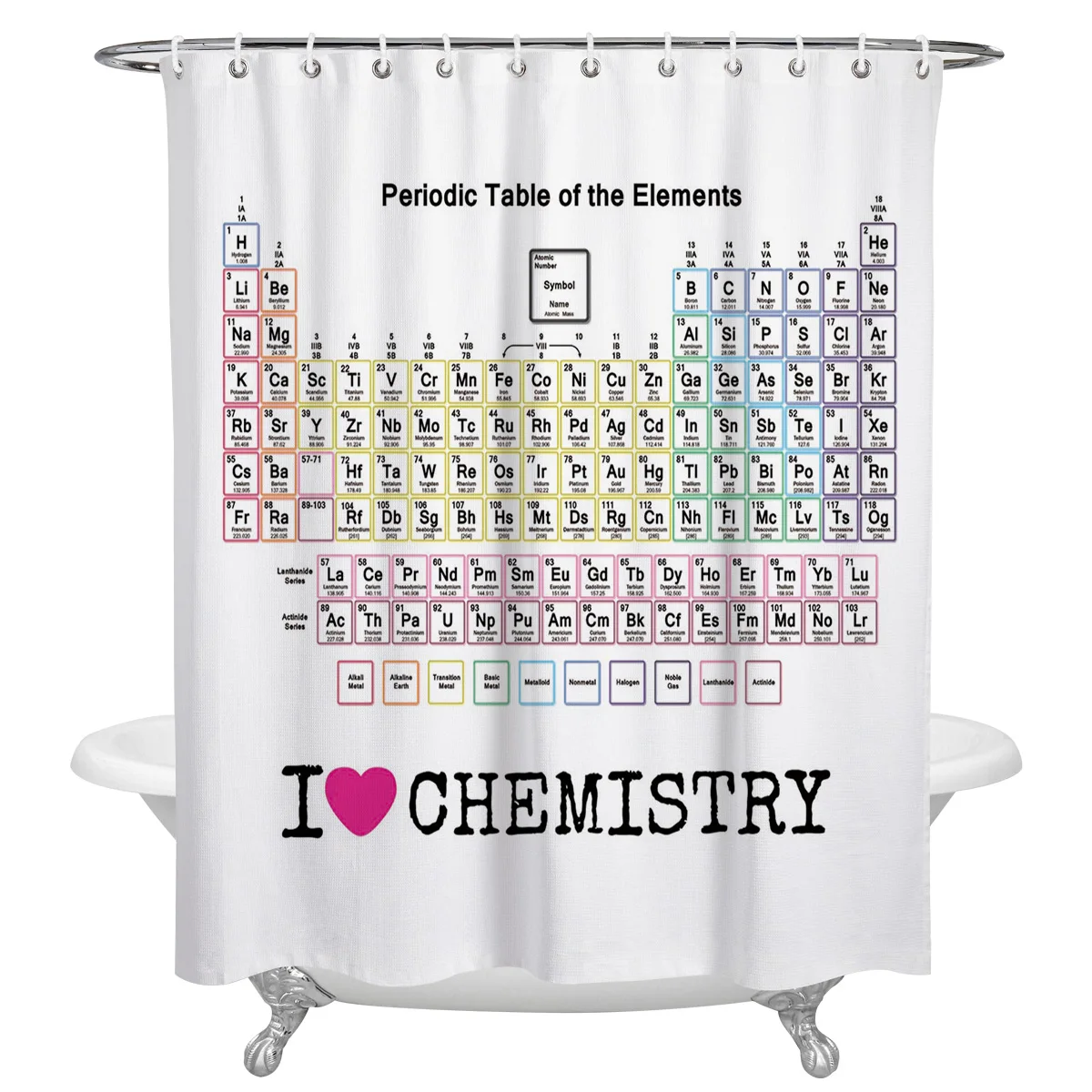 Periodic Table Of Elements Chemistry Waterproof Shower Curtain with Hooks Home Decor Polyester Fabric Bath Bathroom Curtains
Periodic Table Of Elements Chemistry Waterproof Shower Curtain with Hooks Home Decor Polyester Fabric Bath Bathroom Curtains