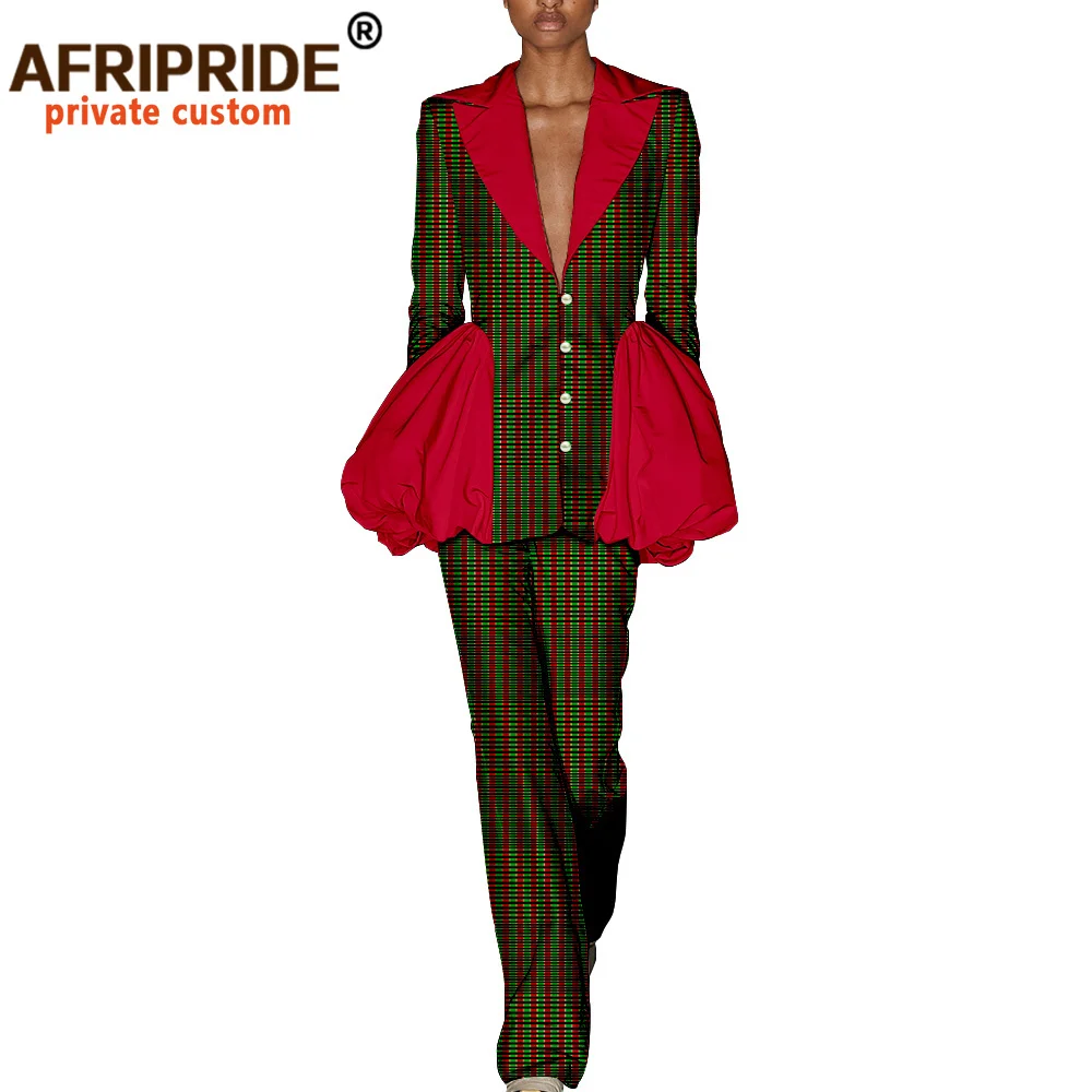 Afripride Customized Casual 2 Pieces Pants Set for Women Ankara Print Single Breasted Jacket & Regular Pants Lady Wear A2226001
Afripride Customized Casual 2 Pieces Pants Set for Women Ankara Print Single Breasted Jacket & Regular Pants Lady Wear A2226001