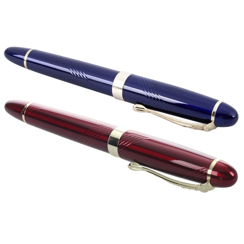 2 Piece JINHAO X450 18 KGP 0.7Mm Broad Nib Fountain Pen Red & Blue 
2 Piece JINHAO X450 18 KGP 0.7Mm Broad Nib Fountain Pen Red & Blue