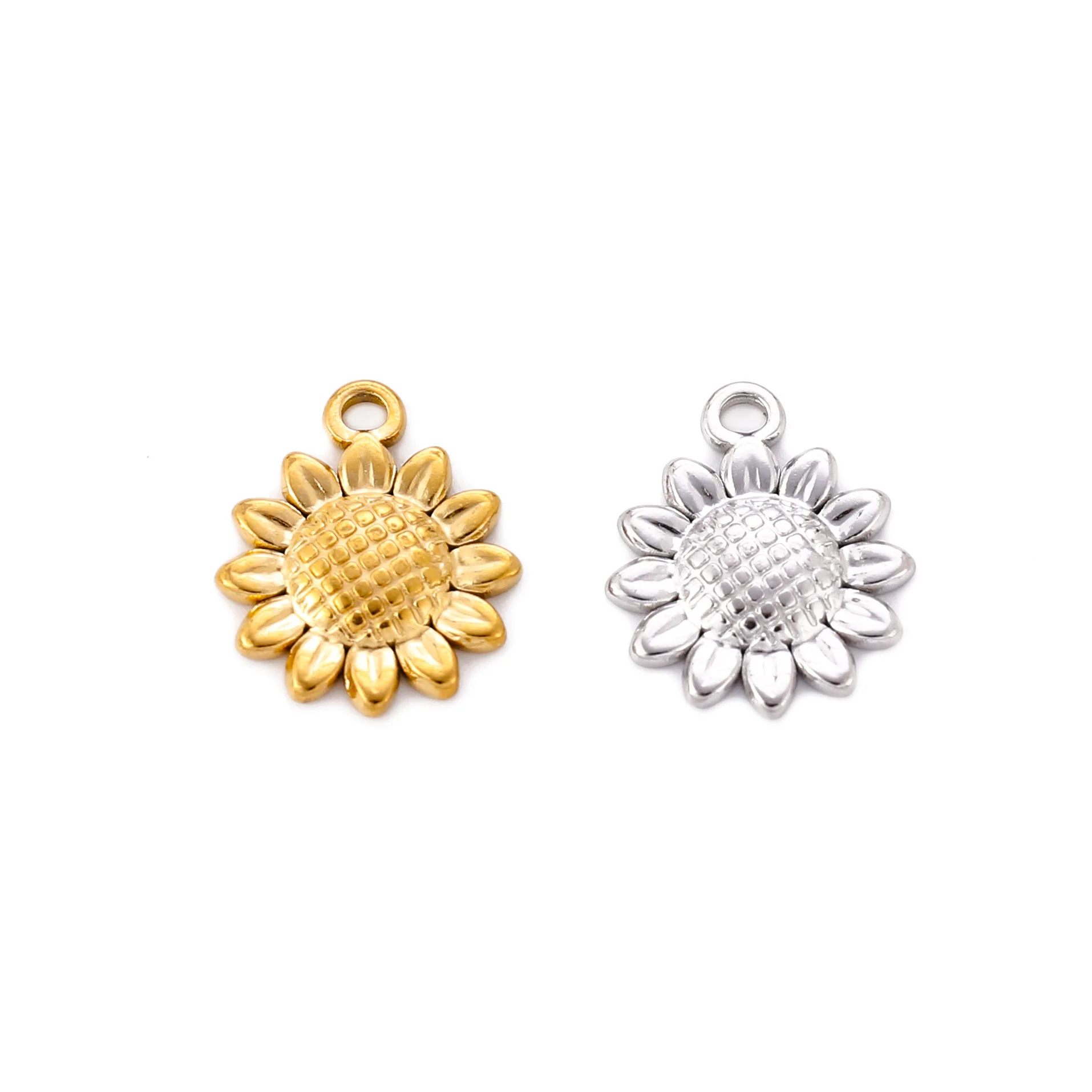 10 Pieces/batch 13 * 15mm Stainless Steel Sunflower DIY Small Pendant Accessories
10 Pieces/batch 13 * 15mm Stainless Steel Sunflower DIY Small Pendant Accessories